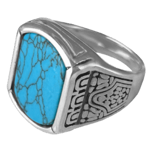 Stainless Steel Turquoise Ring
