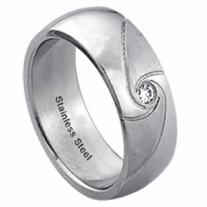 Jeweled Stainless Steel Ring