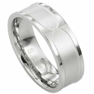 Stainless Steel Ring With Stripe