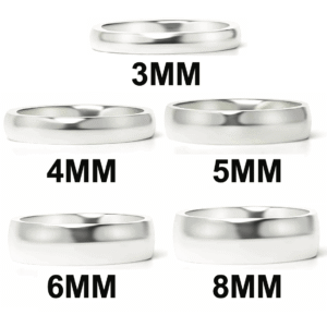 Stainless Steel Ring With Shiny Finish 3, 4, 5, 6, 8MM Wide