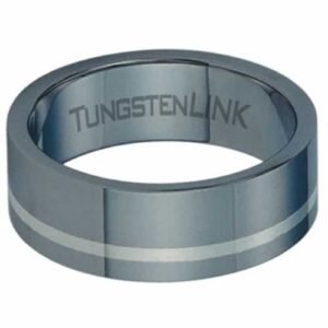Stainless Steel Two-Toned Tungsten Carbide Ring
