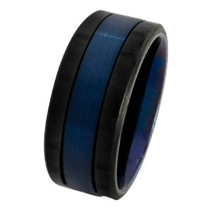 Black & Blue Tungsten Ring