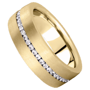 Gold Tungsten Ring with cz