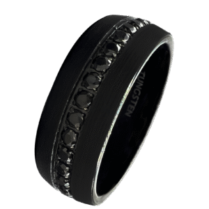 Tungsten Black w/ Stones Ring