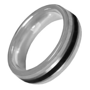 Tungsten Ring w/ Black Line in the Middle
