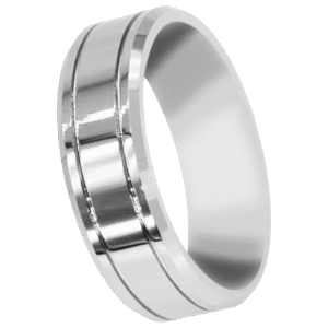 Tungsten Ring with Grooves