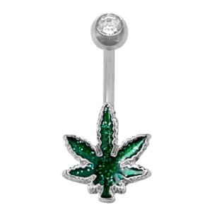Surgical Steel Pot Leaf Belly Ring