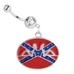 Rebel Dangling Confederate Flag Trucker Girls Belly Ring