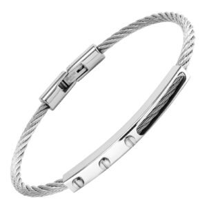 Stainless Steel Cable Wire Bracelet w/ Screws