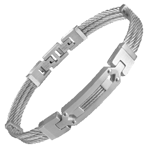 Stainless Steel Triple Cable Wire Bracelet