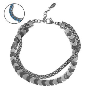 Stainless Steel Chevron w/ Chain Bracelet