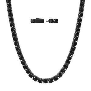 Black Stainless Steel Tennis Necklace