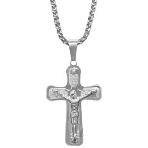 Stainless Steel Padre Nuestro Jesus Necklace