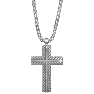 Stainless Steel Chevron Cross Necklace