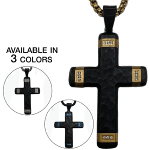 Stainless Steel Chain w/ Cz CNC Setting Cross Pendant
