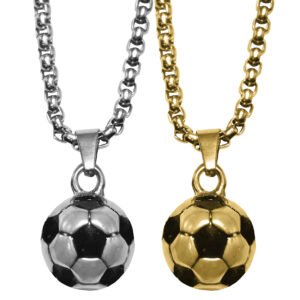 Stainless Steel Soccer Pendant with Chain