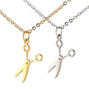 Oval Link Necklace With Scissor Charm