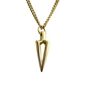 Stainless Steel Gold PVD Dagger Pendant w/ Chain