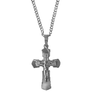 Stainless Steel Crucifix on Cross Chain Necklace