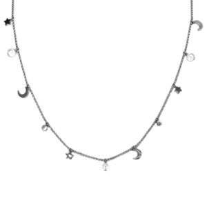 Stainless Steel  Bead Chain w/ Tiny Mystical Charms