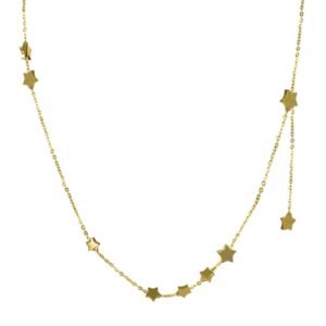 Gold Stainless Steel Lady Chain w/ Stars