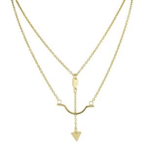 Women's Stainless Steel Gold PVD Bow & Arrow Necklace