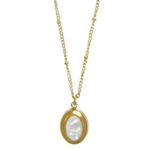 Stainless Steel Gold PVD Oval Necklace