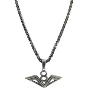 Stainless Steel Silver 8 Wing Pendant w/ Chain