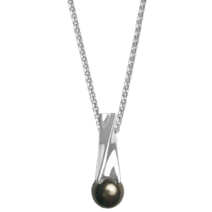 Stainless Steel Brown Tahitian Pearl Necklace