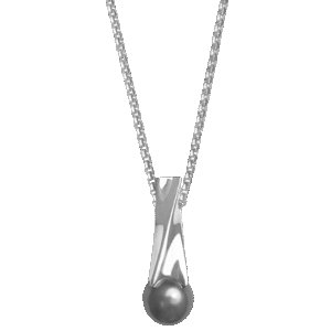Stainless Steel Grey Pearl Necklace