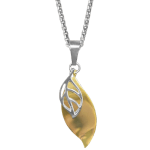 Stainless Steel & Gold PVD Leaf Necklace