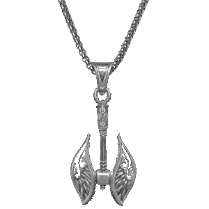 Gun Metal Stainless Steel Viking Battle Axe Necklace