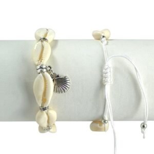 White Sea Shell Bracelet with Clam Charm 12 PCS PACK