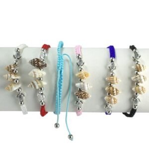 String Sea Turtles and Mix Shells Bracelet 12 PCS Mix Color Pack