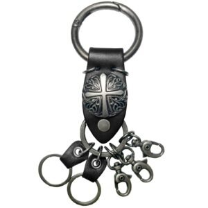 Key Chain with Cross & Multiple Clasp Holders
