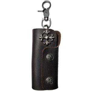 Brown Leather Pouch Key Chain