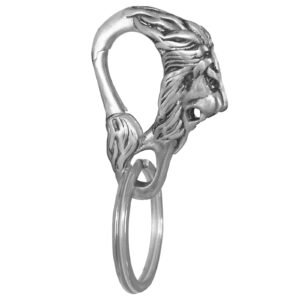 Stainless Steel Lion Head Keychain