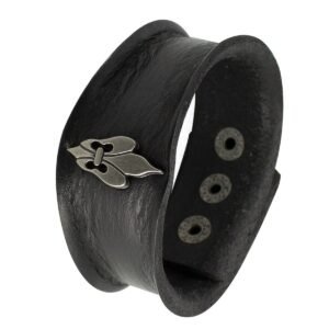 Stressed Black Leather Bracelet