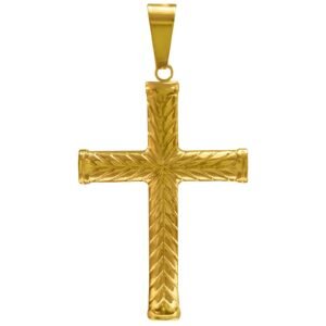 Stainless Steel Gold PVD Long Cross Pendant