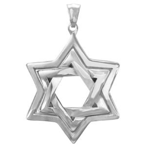 Stainless Steel Large Star of David Pendant