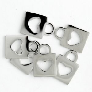 Stainless Steel Heart Lock it Charm