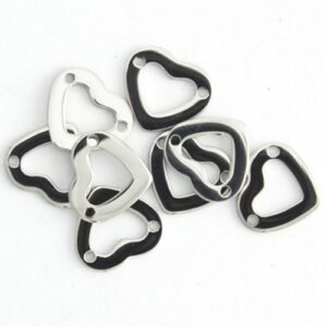Stainless Steel Open Heart Charm