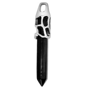 Stainless Steel Jet Crystal Pendant
