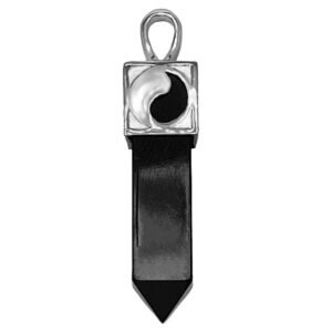 Stainless Steel Jet Crystal YingYang Pendant