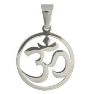 Stainless Steel OHM Symbol Circular Pendant