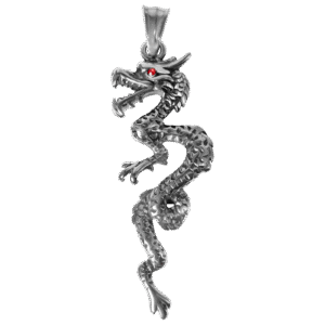 Stainless Steel Red-Eyed Dragon Pendant