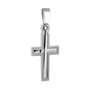 Double Stainless Steel Cross Pendant