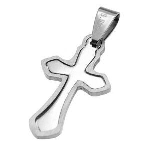 Small 2 piece Cross Pendant in Stainless Steel