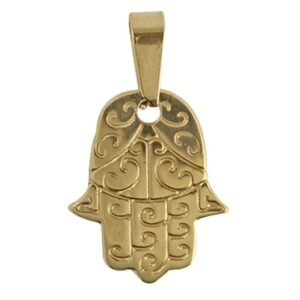 Stainless Steel Gold PVD Designer Hamsa Pendant