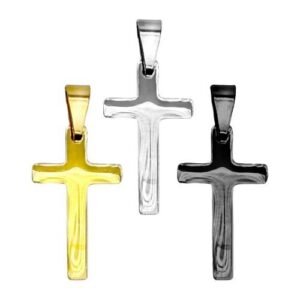 Stainless Steel Shinny Finish Plain Cross Pendant
